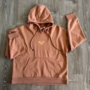 ROXY Hoodie in Coral with a Sunset Inspired Gratitude Orange/Yellow Screen Print